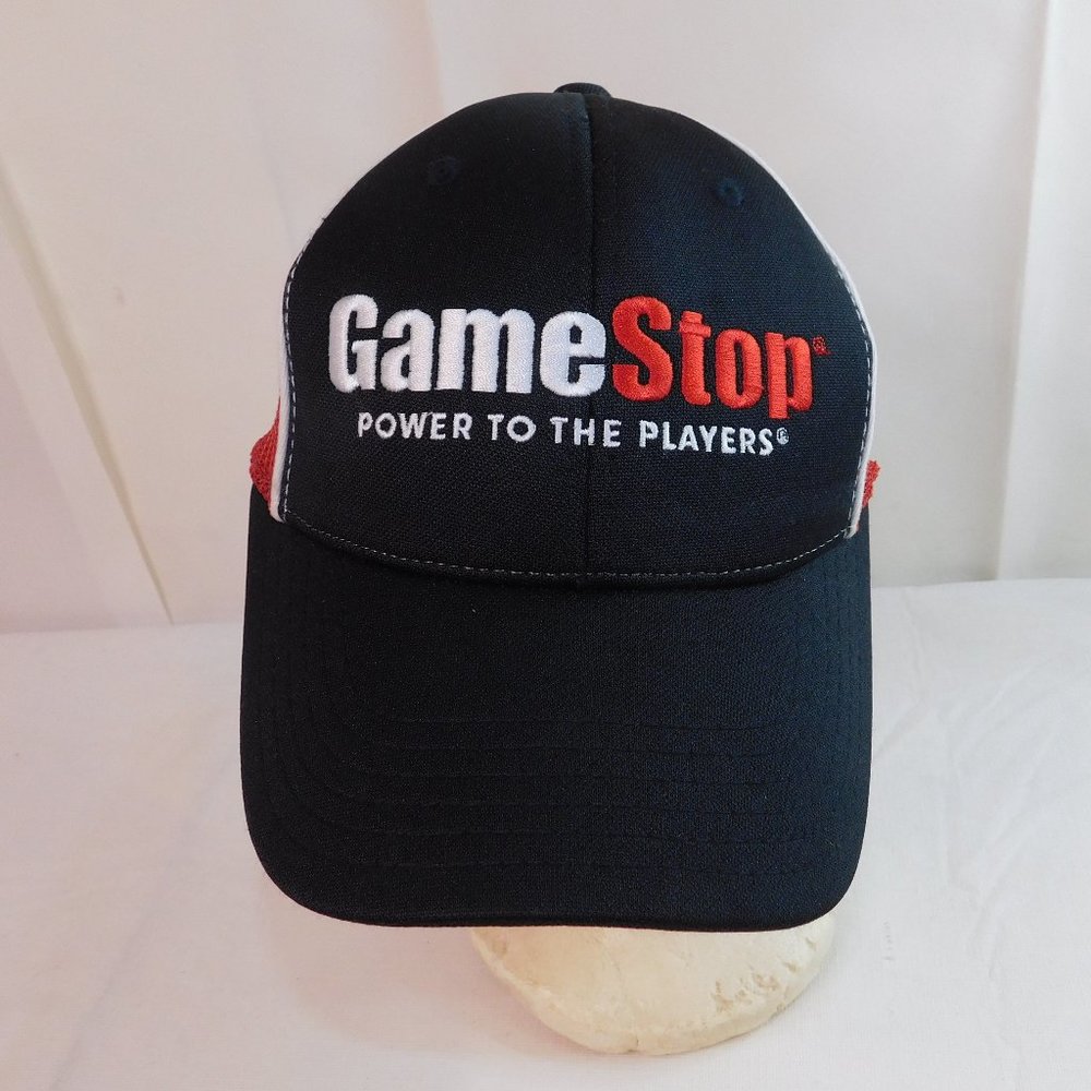 Game Stop Racing Snapback Hat Joe Gibbs Racing Crew Power To The Players Vintage
